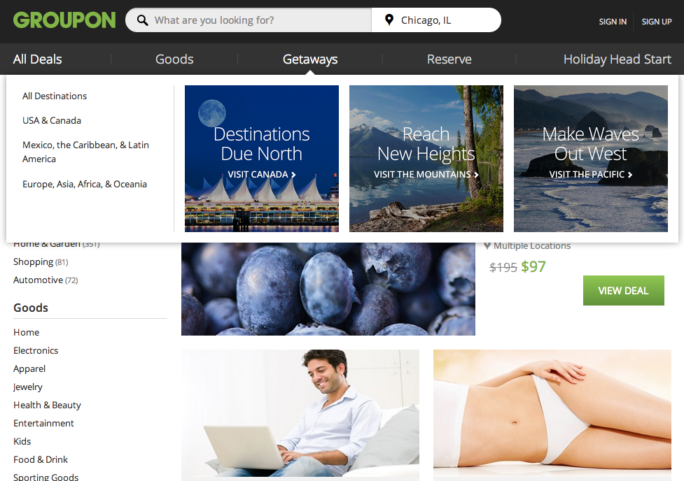 groupon homepage