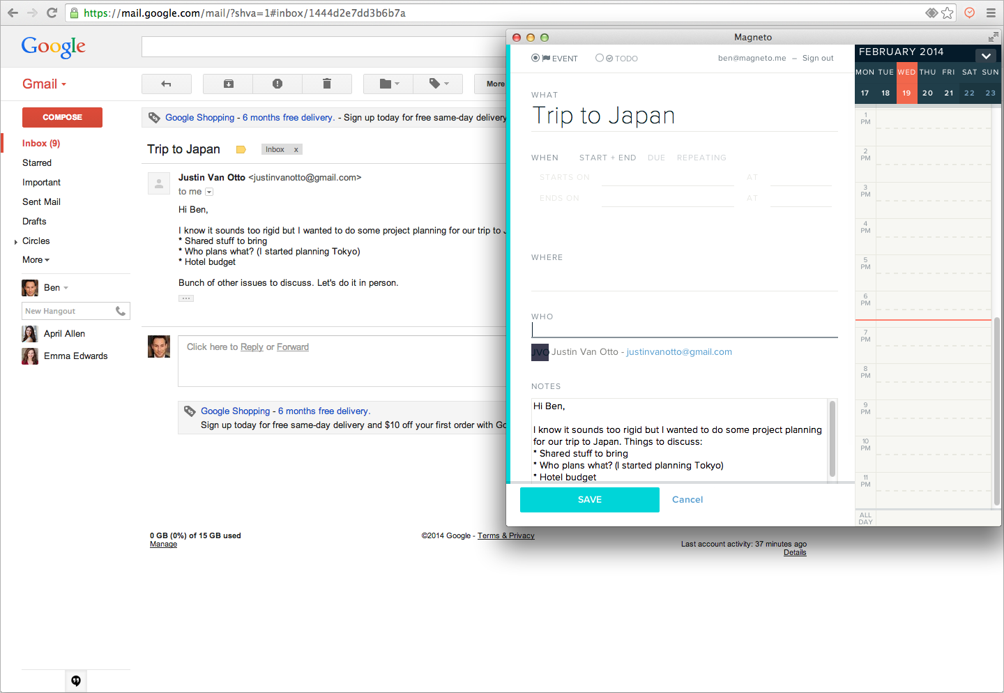 browser extension gmail