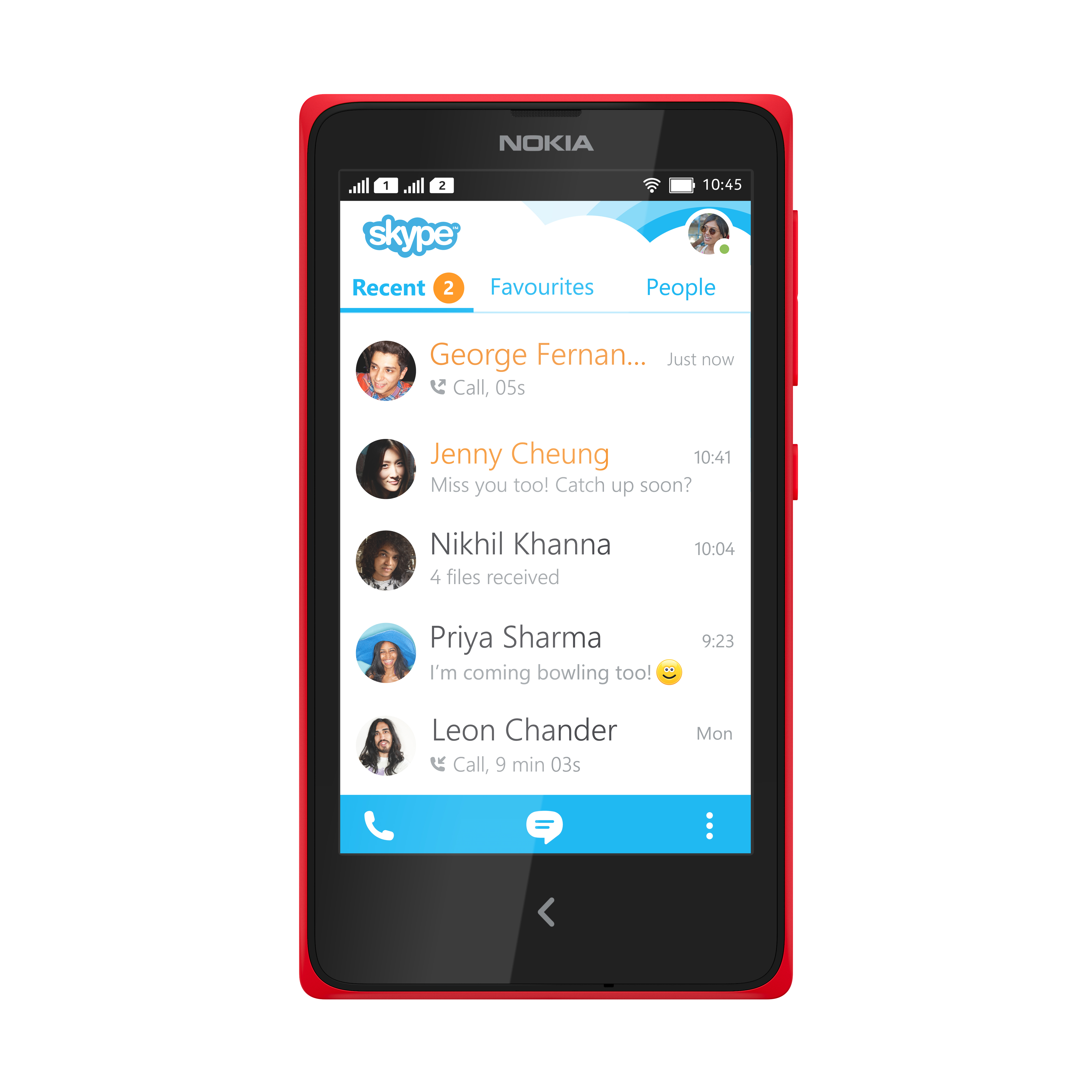 Nokia_X_Front_Red_Skype