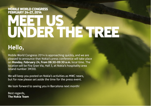 Nokia MWC press invite