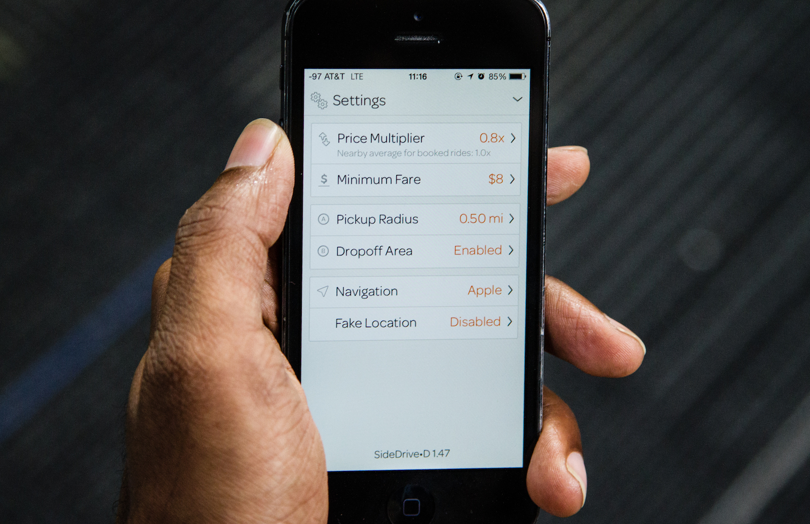 sidecar driver settings