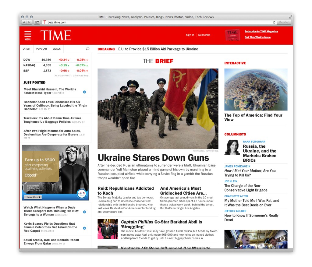time homepage