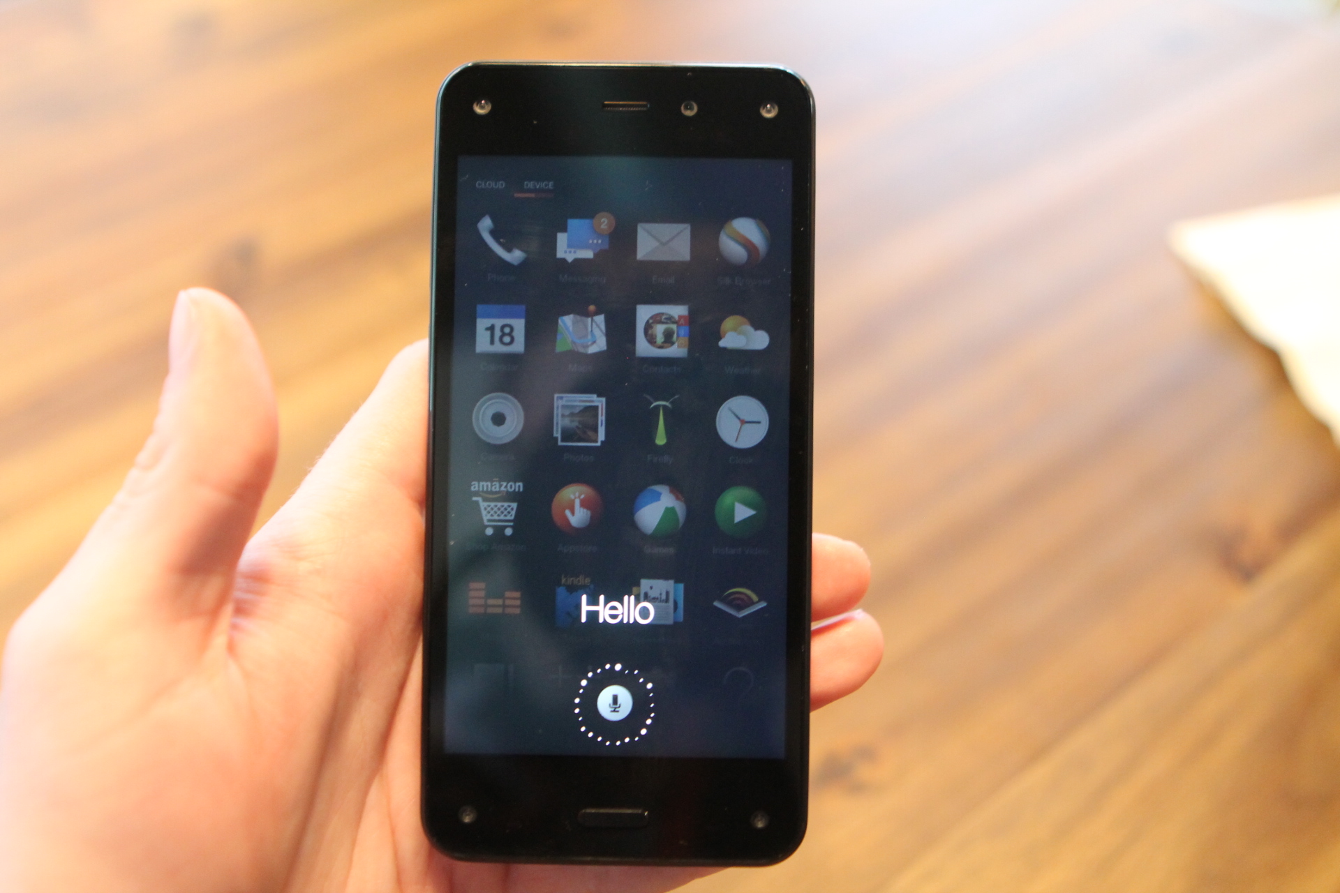 A long press on the home button brings up voice commands, which are currently limited to placing calls or sending texts. 