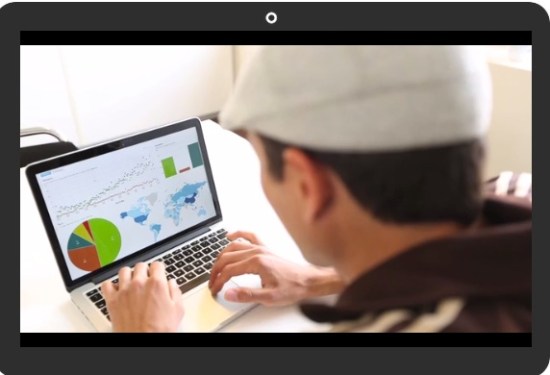 Man working in front of computer.