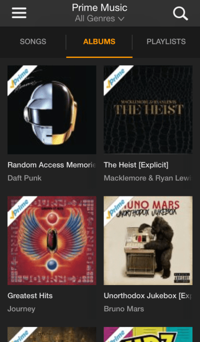 Prime Music Mobile
