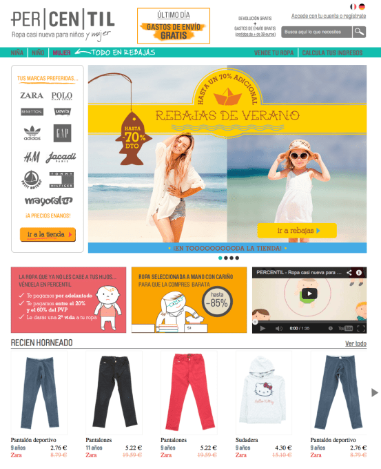 Screenshot web PERCENTIL Home