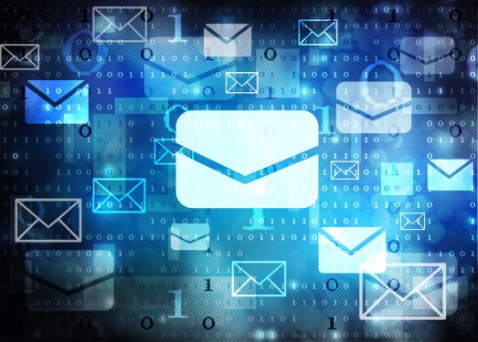 Abstract drawing of email icons.