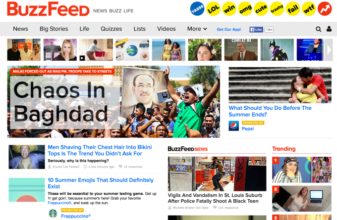 BuzzFeed Homescreen