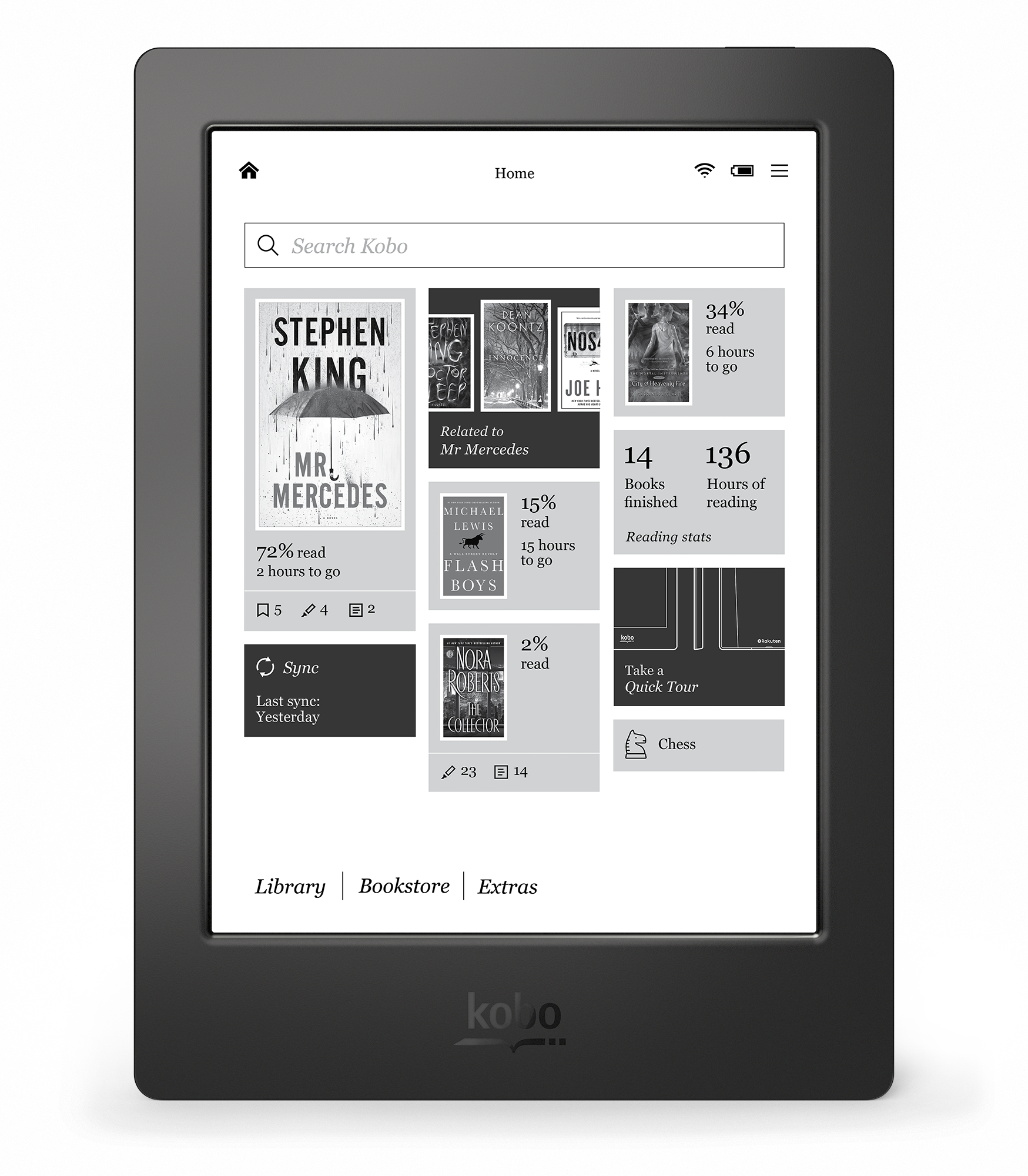 Kobo Aura H2O Home Screen