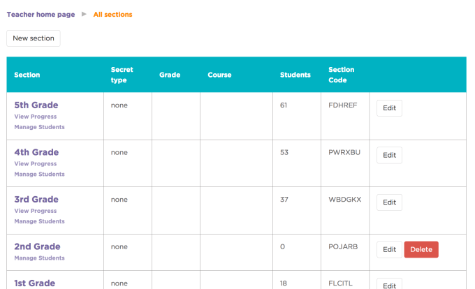 Code.org Code Studio teacher interface