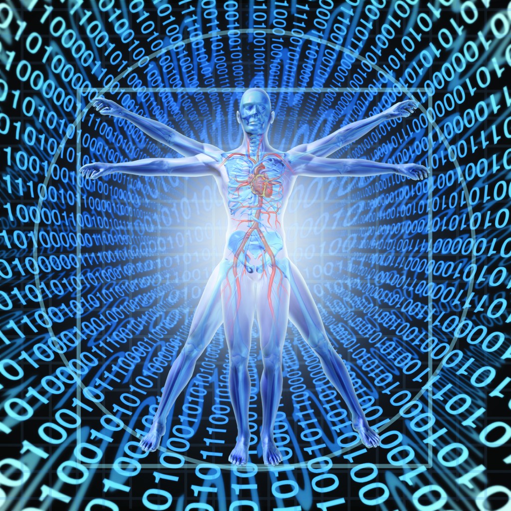 Vitruvian man ones and zeros medical records