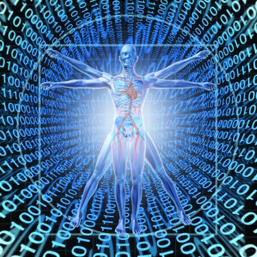 Vitruvian man ones and zeros medical records