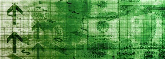 Dollars on a green background