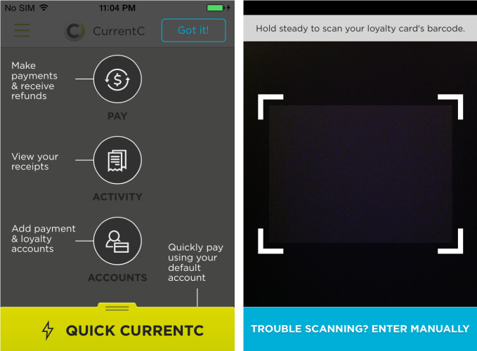 CurrentC Signup Loyalty Scan