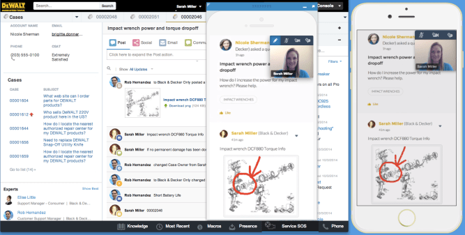 Demo of Service Cloud 1 live customers service feature.