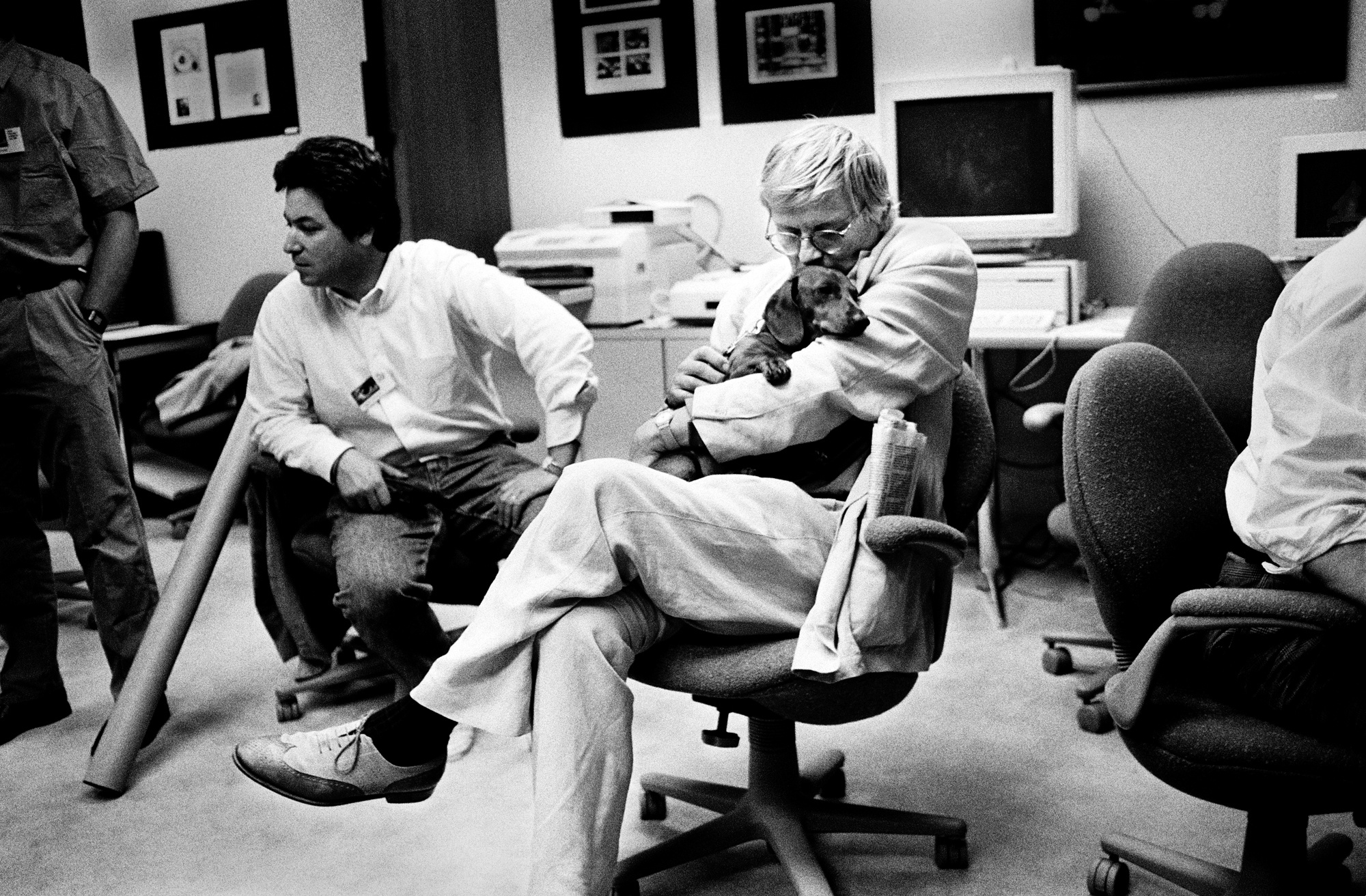 The Painter David Hockney Rests during the First Photoshop Invitational. 