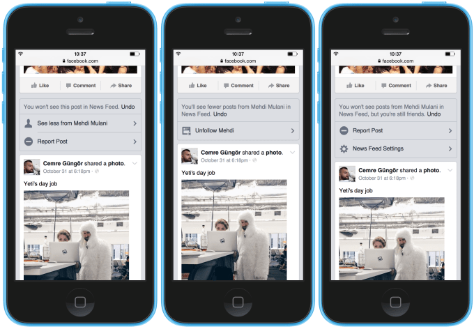 News Feed Hide Flow
