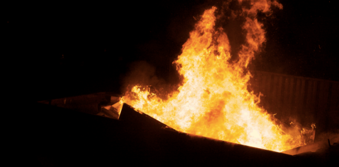 fire in dumpster