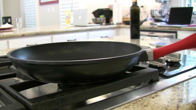 Temperature control and perfect timing in a pan. This gadget lets you check the exact temperature inside your salmon, steak or whatever else you've got sizzling and let's you know when it's ready without having to stick a fork in it. The Pantelligent app for iPhone monitors the cooking and lets you know the ideal time when the food is done.