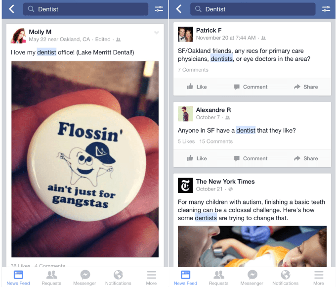 Facebook Post Search Dentist