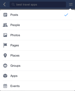 Facebook Search Categorization