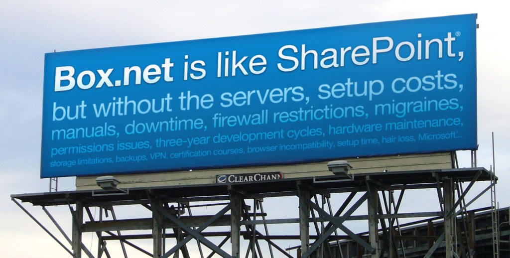 Box.net billboard on California 101.