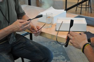 Close up of Google Glass.
