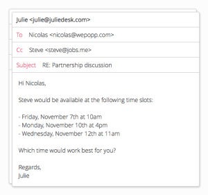 Julie Desk