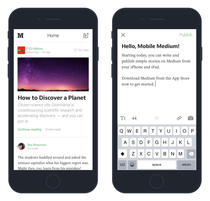 Medium writing iOS