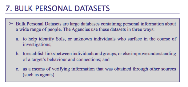 Bulk Personal Datasets