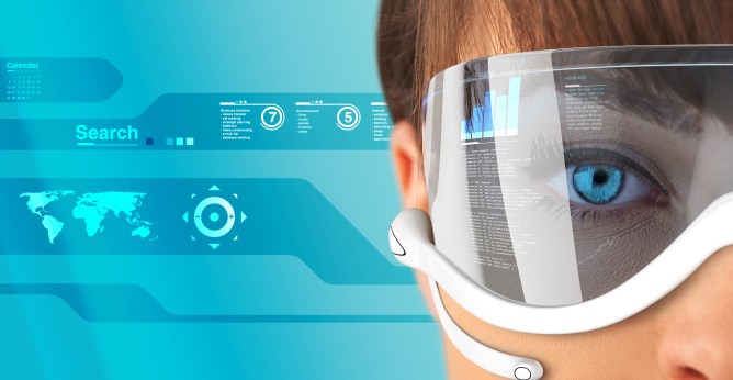 woman with glasses tech