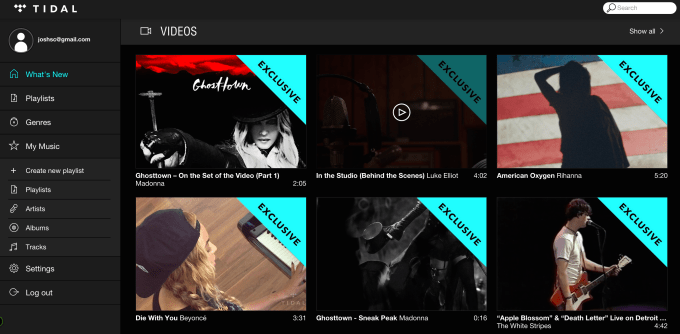 Tidal Exclusive Videos