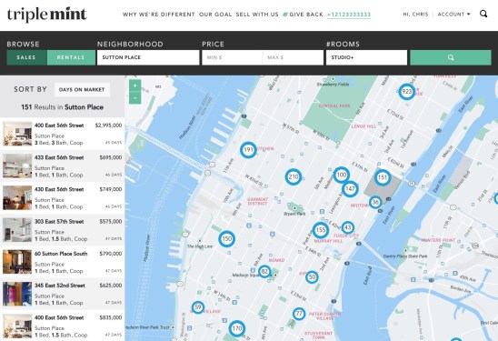 TripleMint Search Page