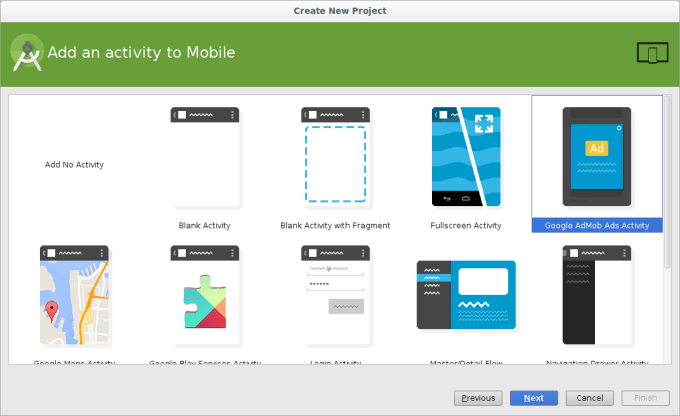 8) Start With an AdMob Activity