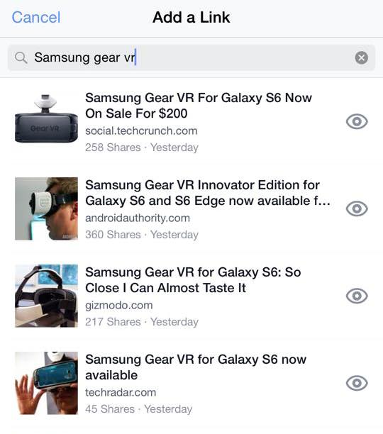 Facebook Add A Link