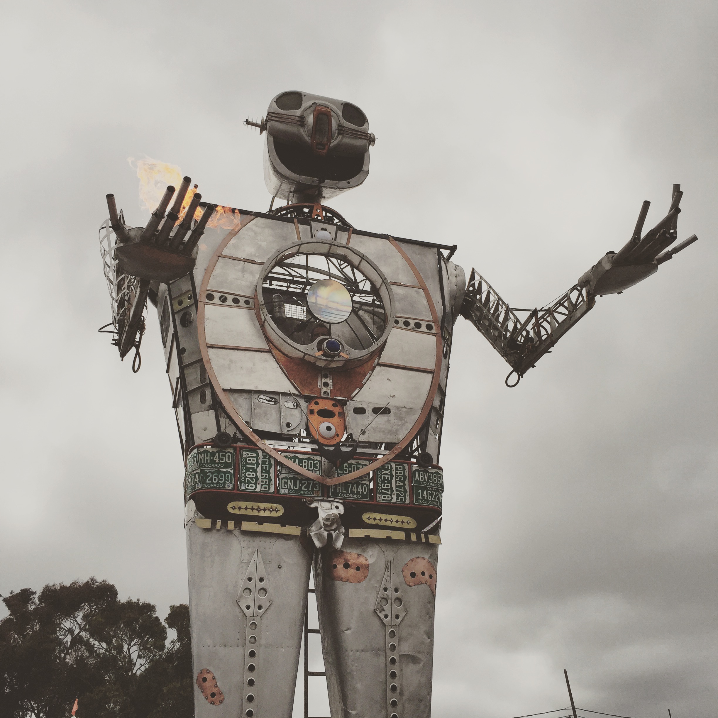 A giant flame-throwing robot 