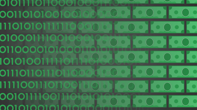 dollars, money, binary code