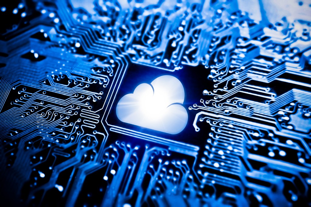 Cloud in the middle of a circuit board.