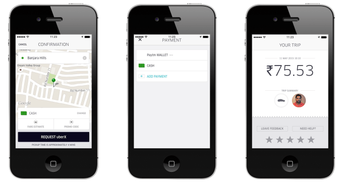 uber cash payments in india