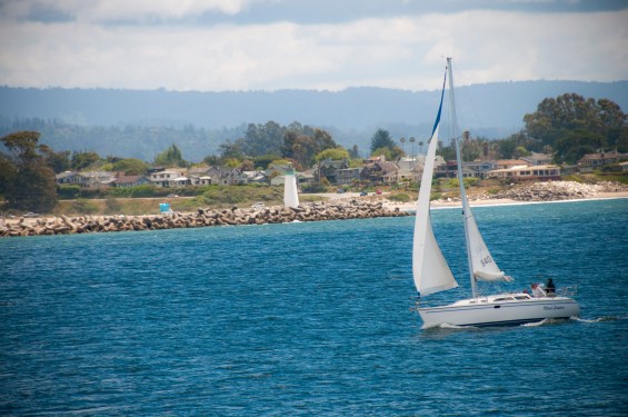 Boat sailing on smooth waters.