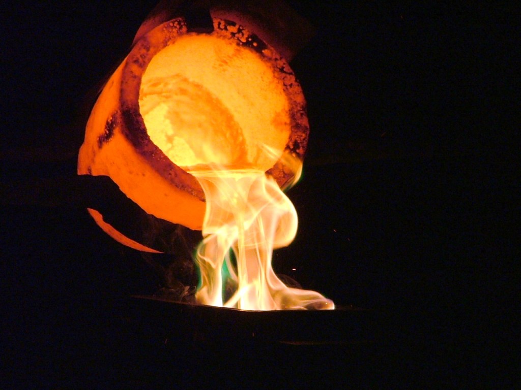 Pouring liquid gold.