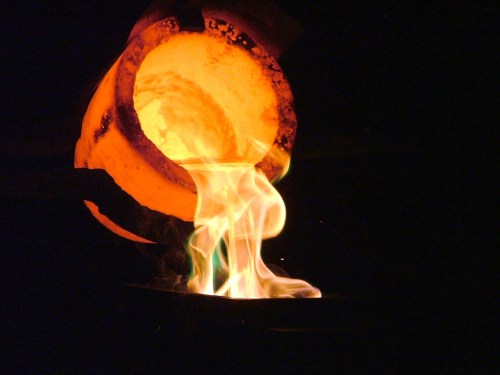 Pouring liquid gold.