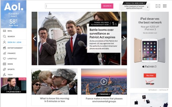 aol redesign