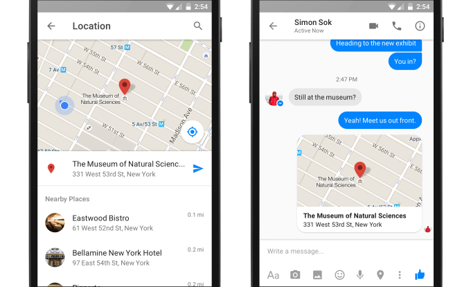 Facebook Messenger Location