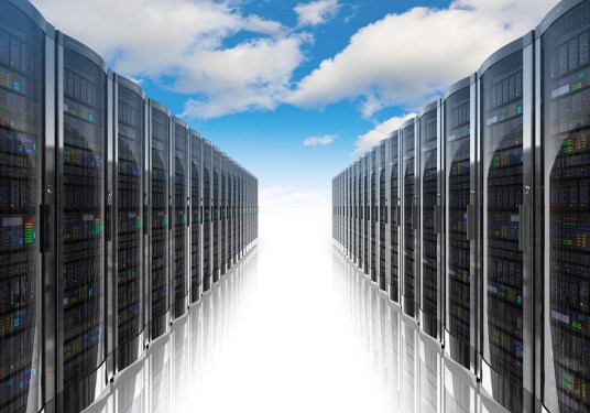 Servers reaching to cloud.