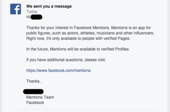 Facebook Live Confirmation