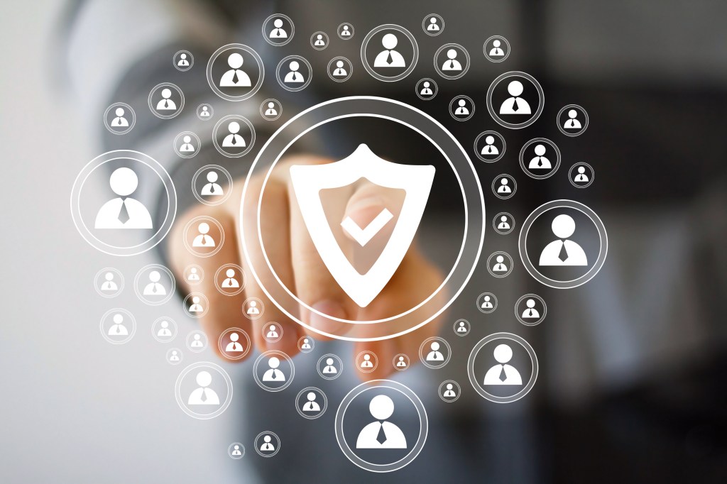 A network protected by cyber security.