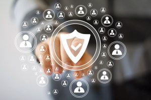 A network protected by cyber security.