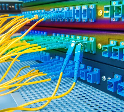 colorful wires connected in network hub