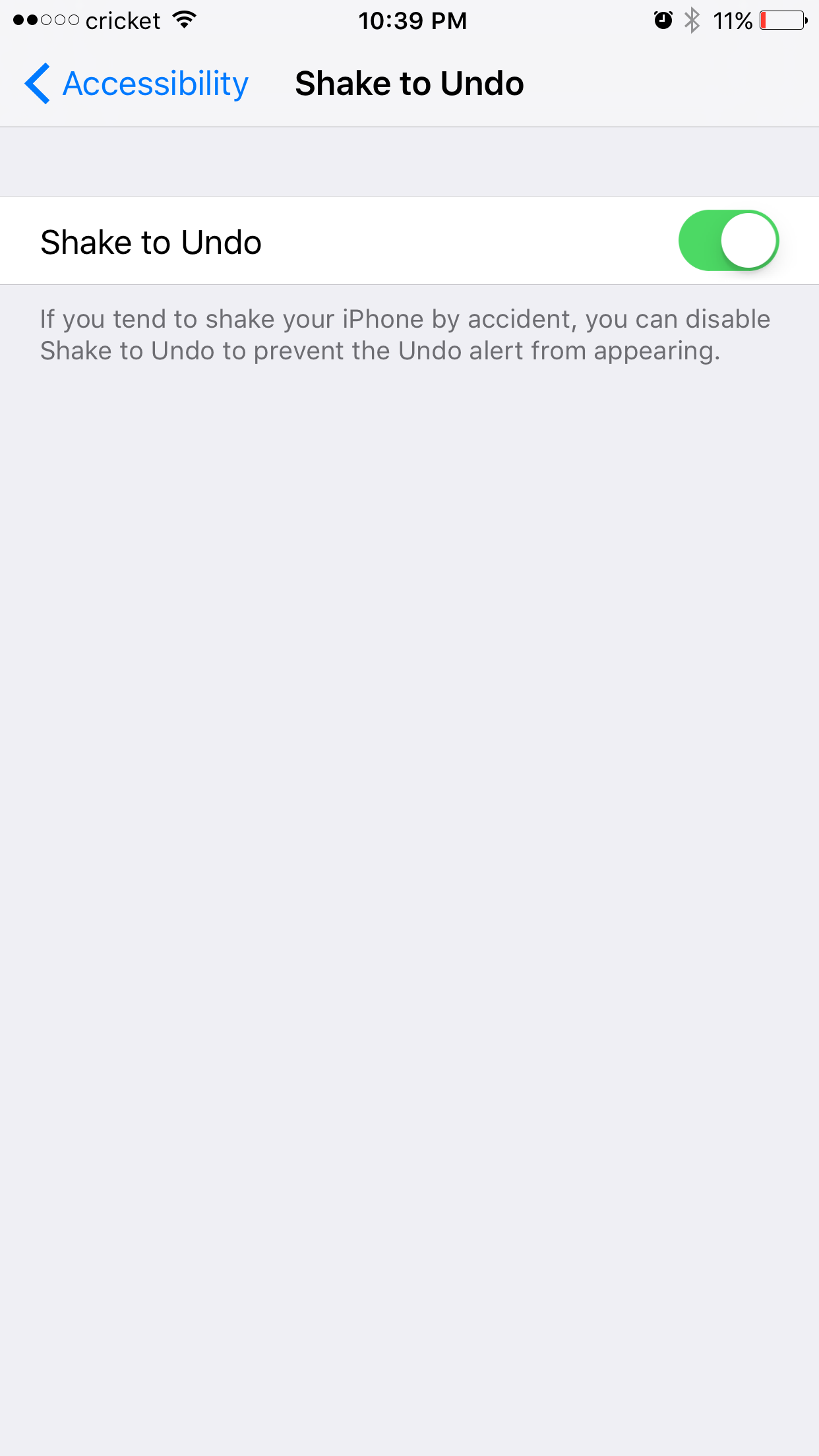 Disable "Shake To Undo" 